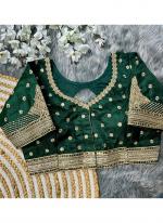 Soft Milan Silk Green Wedding Wear Embroidery Work Readymade Blouse